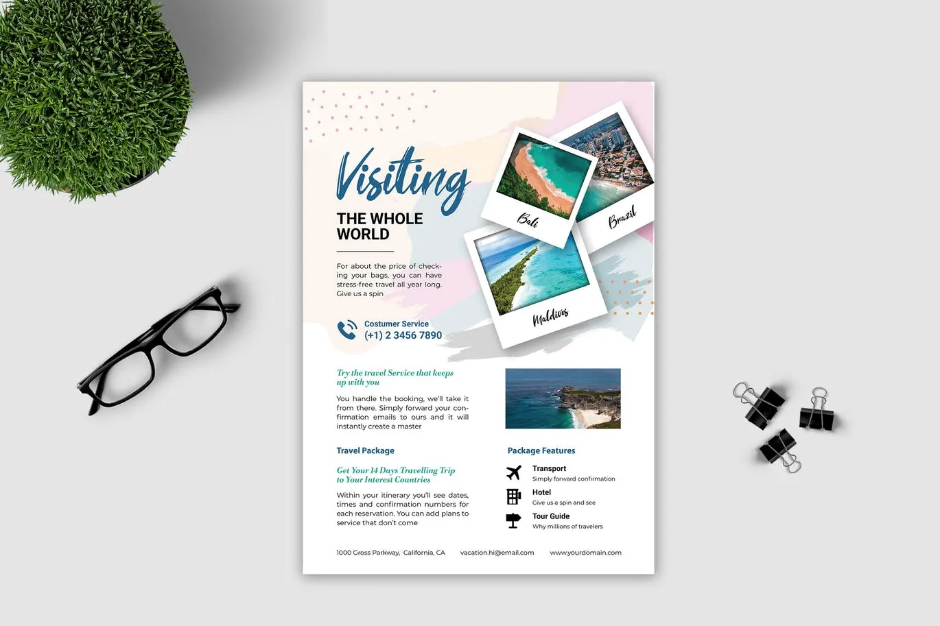 旅行社旅游公司简介宣传单设计模板 Vacation Flyer