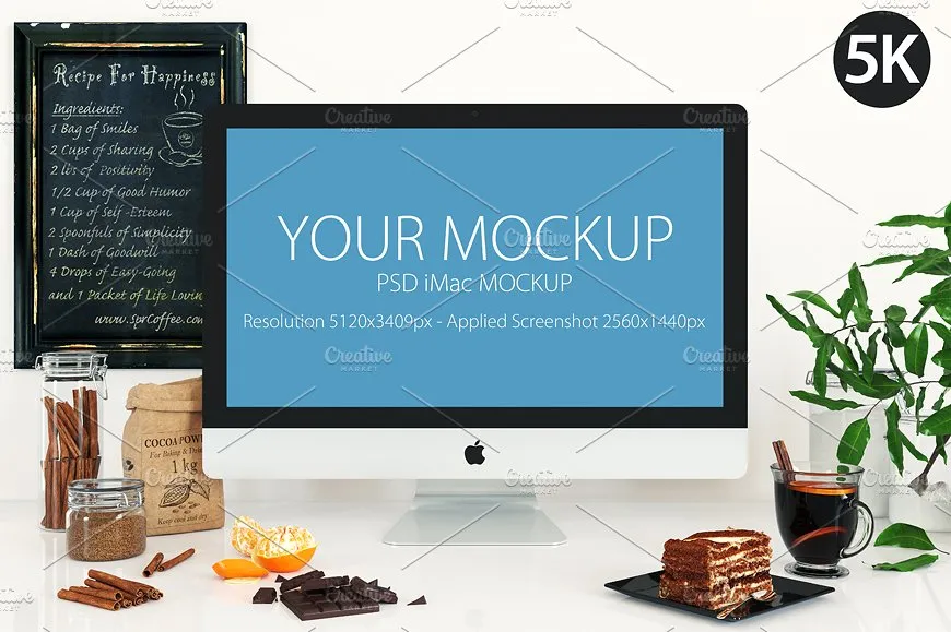 饮食餐厅工作场景iMac样机模板 iMac mockup – (cooking)插图