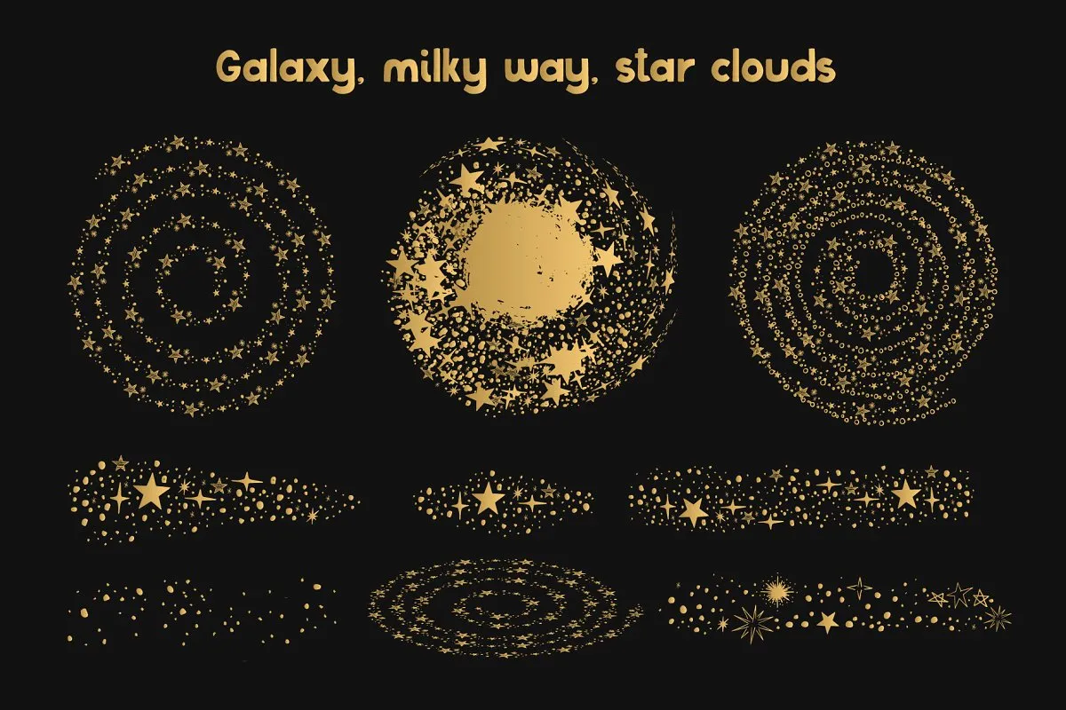 太空星系故事矢量图形套装插图(6)