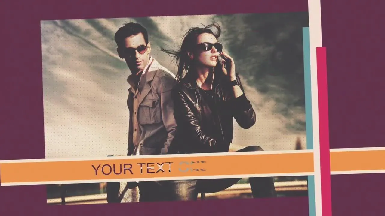 复古线精美图像照片像素设计精选AE模板