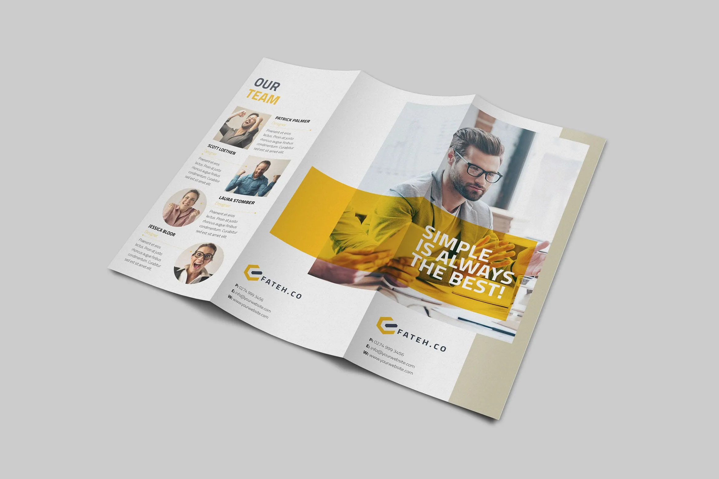 三折六面印刷企业宣传册设计模板 Julian Cooper Trifold插图