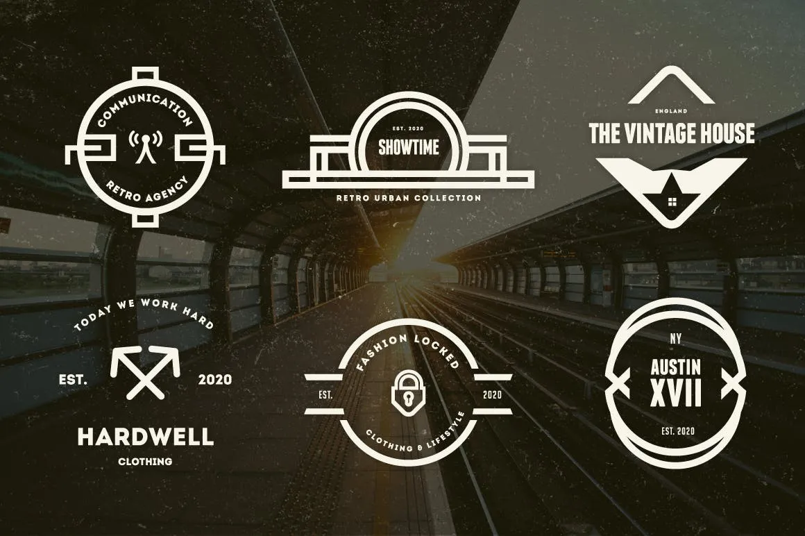 15款复古风格Logo&徽章设计模板v03 15 Vintage Logos & Badges 003插图(3)
