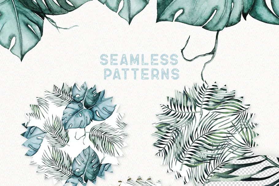 素色水彩植物剪贴画 Watercolor Plants插图(2)