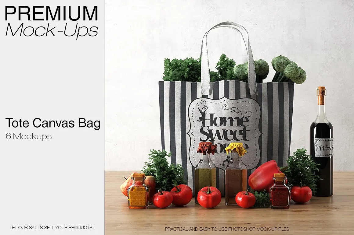 手提帆布环保袋展示样机下载 Tote Canvas Bag Mockups [psd]