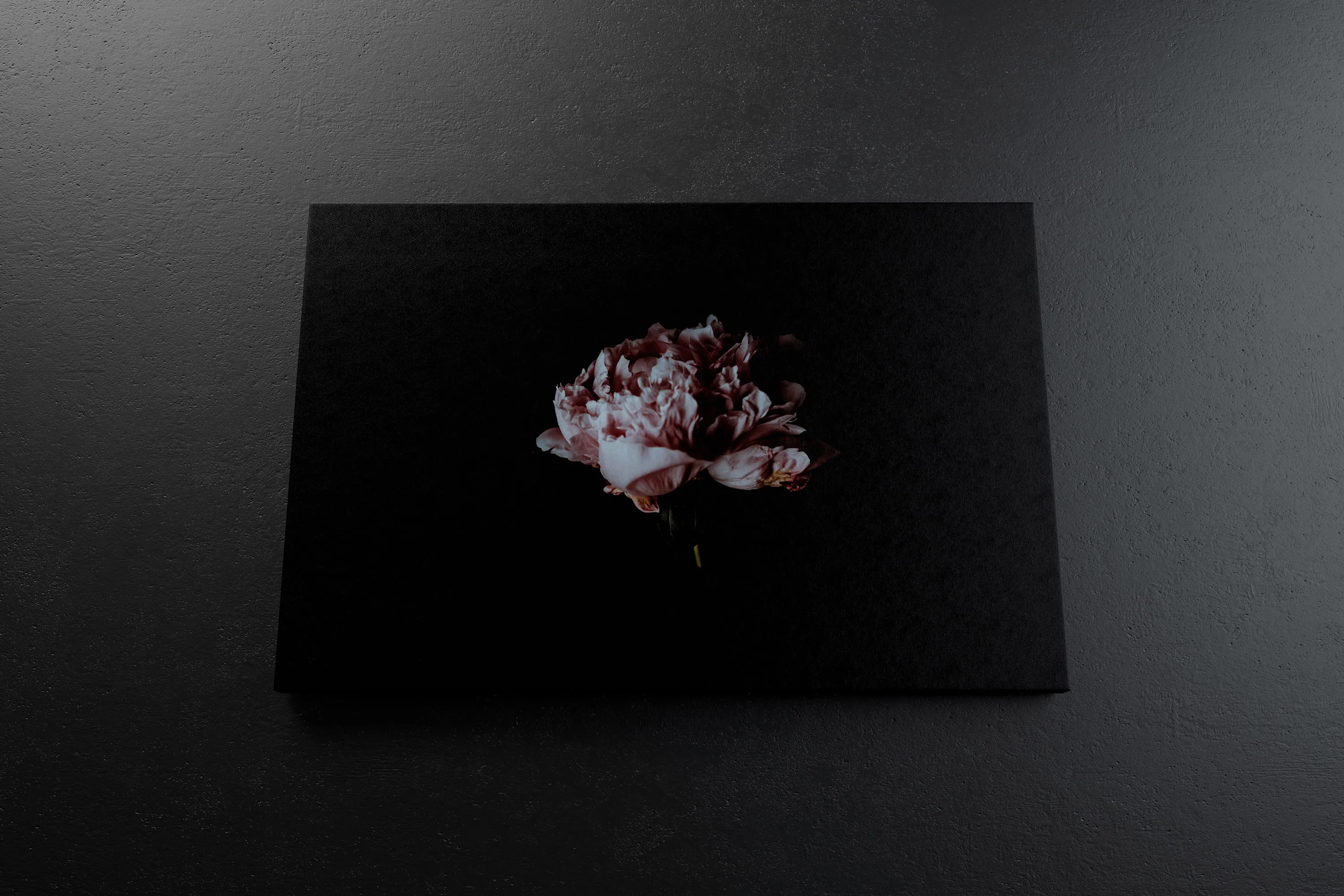 挂墙画布画框相片&绘画作品展览底面视图样机 3:2 Landscape Canvas Mockup Hanging on Wall, Bottom Front View插图(3)