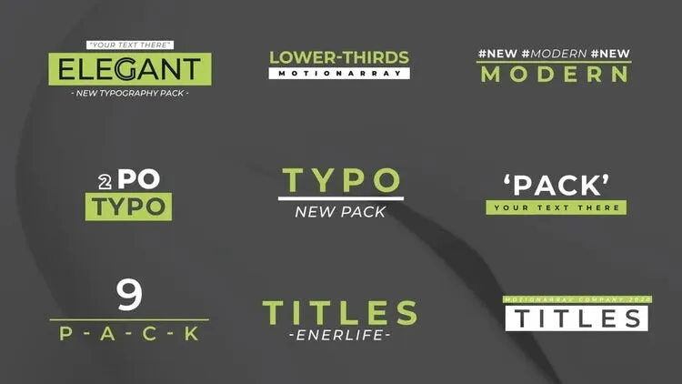 9个简洁的文本动画像素设计精选AE模板