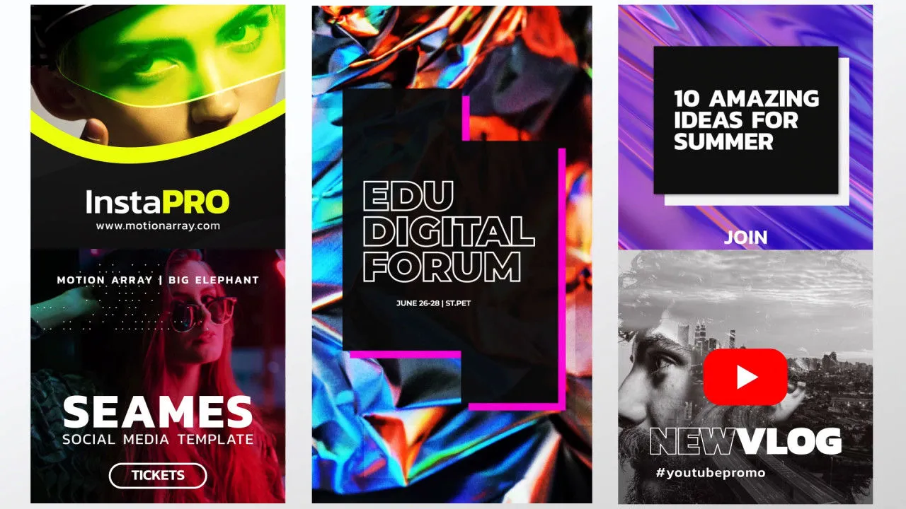 竖屏产品广告宣传像素设计精选AE模板