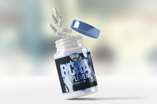 营养品/药物瓶外观设计样机模板 Supplement / Medicine Bottle Mock-Up插图(8)