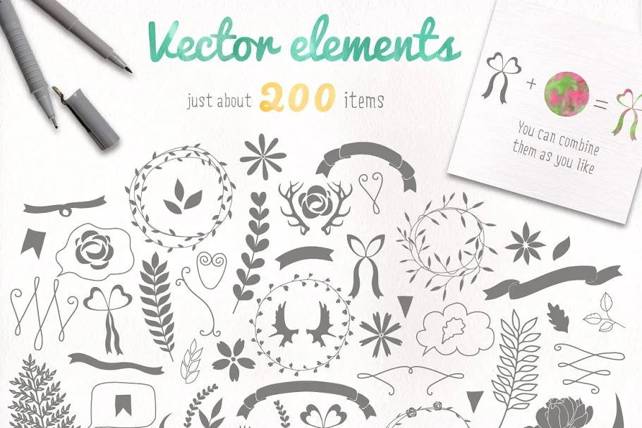 DIY水彩手绘插画师工具包 DIY Watercolor Collection Pro插图(2)