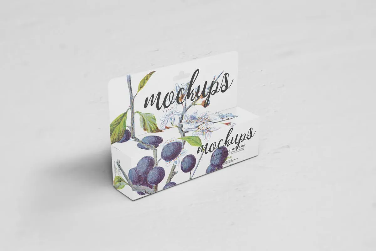 挂式纸盒包装样机模板10 Paper Box Mockup 10