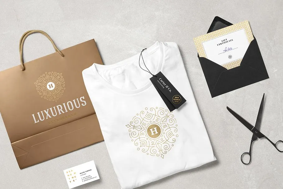 250个复古装饰风格Logo模板 250 ornaments logos & monograms插图(18)