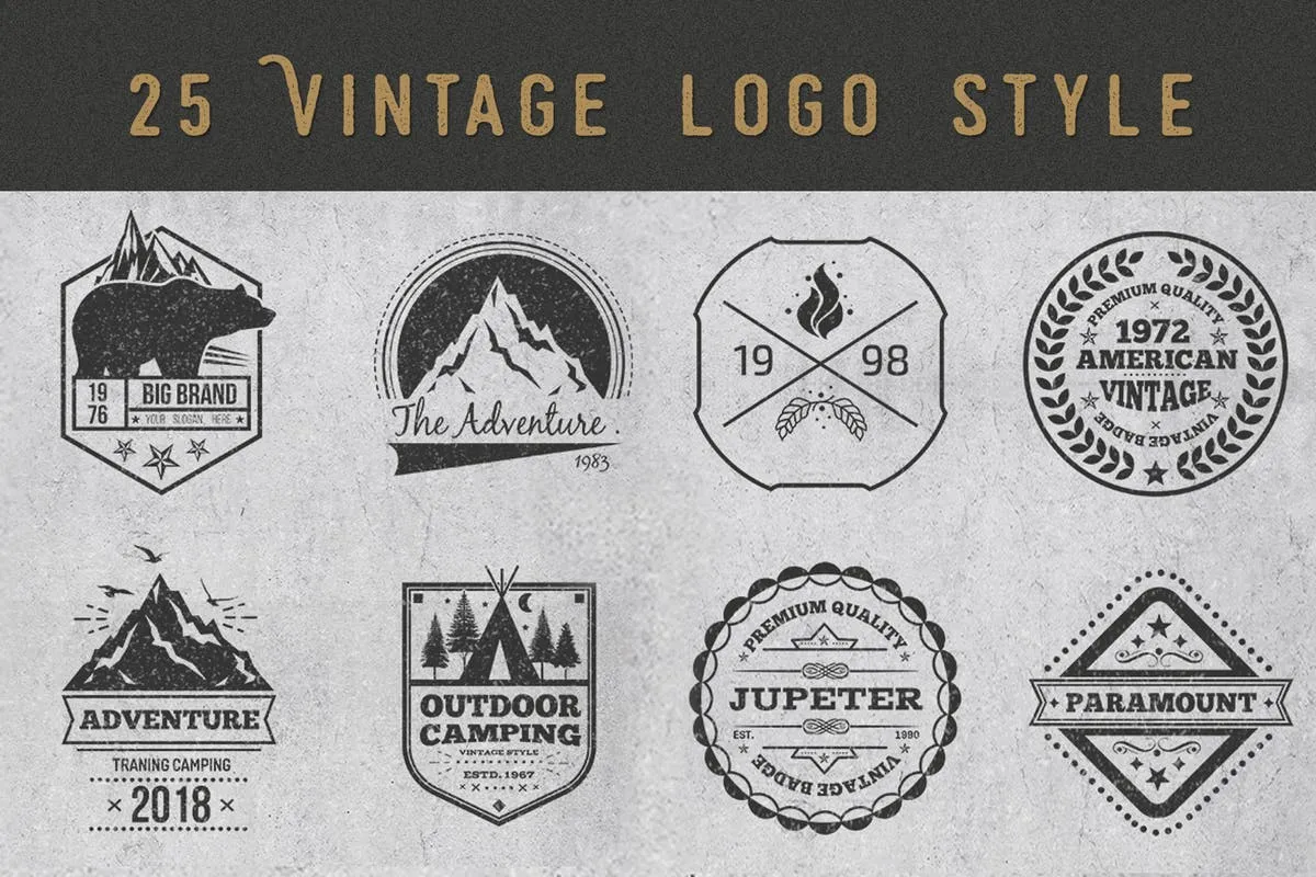 复古风格矢量徽章amp;Logo模板 Vintage Style Badges and Logos