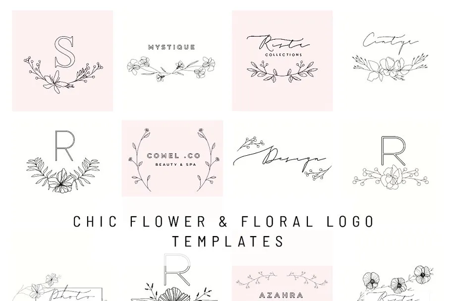 25款别致花卉Logo标志模板 25 chic flower&floral logo template插图(5)