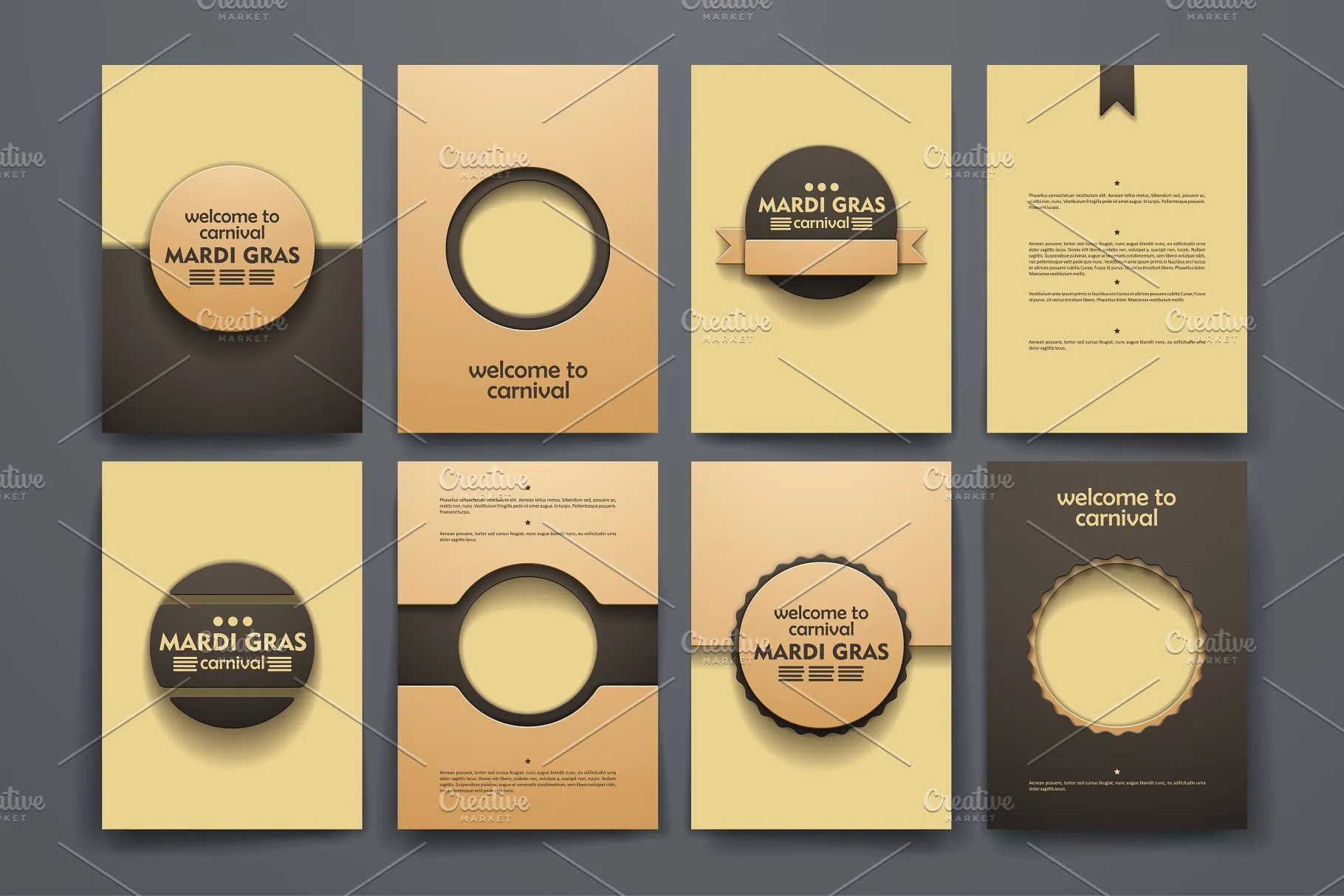 狂欢节节日主题小册子模板 Mardi Gras Brochures插图(3)