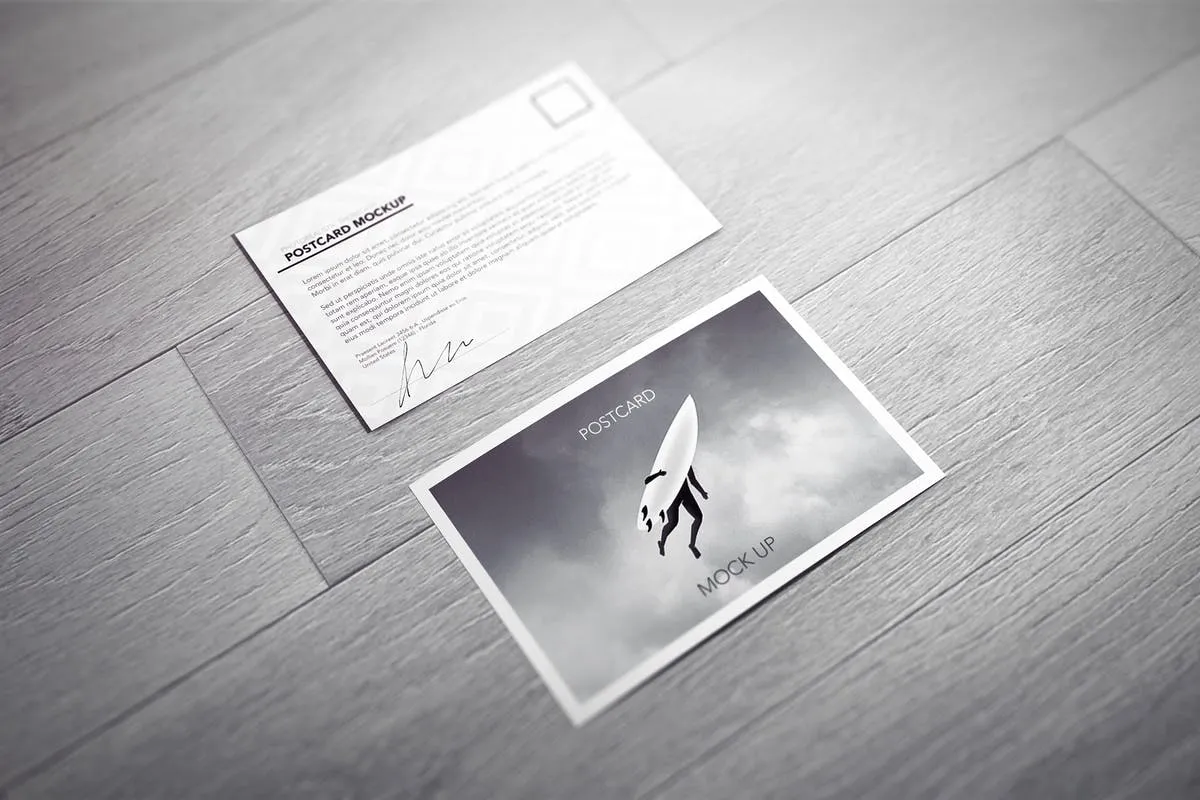 简约的明信片/邀请函/传单样机 Postcard / Invitation / Flyer Mock-up插图