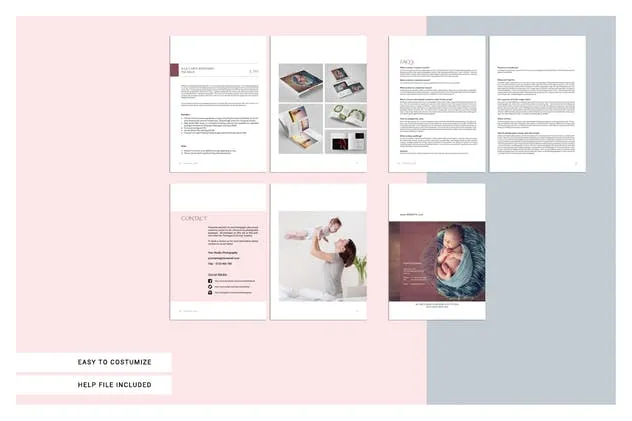 婴儿儿童摄影服务产品手册模板 Newborn Magazine Complete Pricing Guide插图(4)