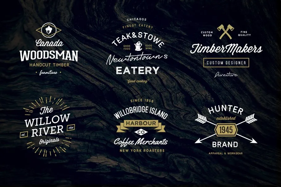 12款复古怀旧风格排版Logo模板 12 Typography Based Vintage Logos插图(2)