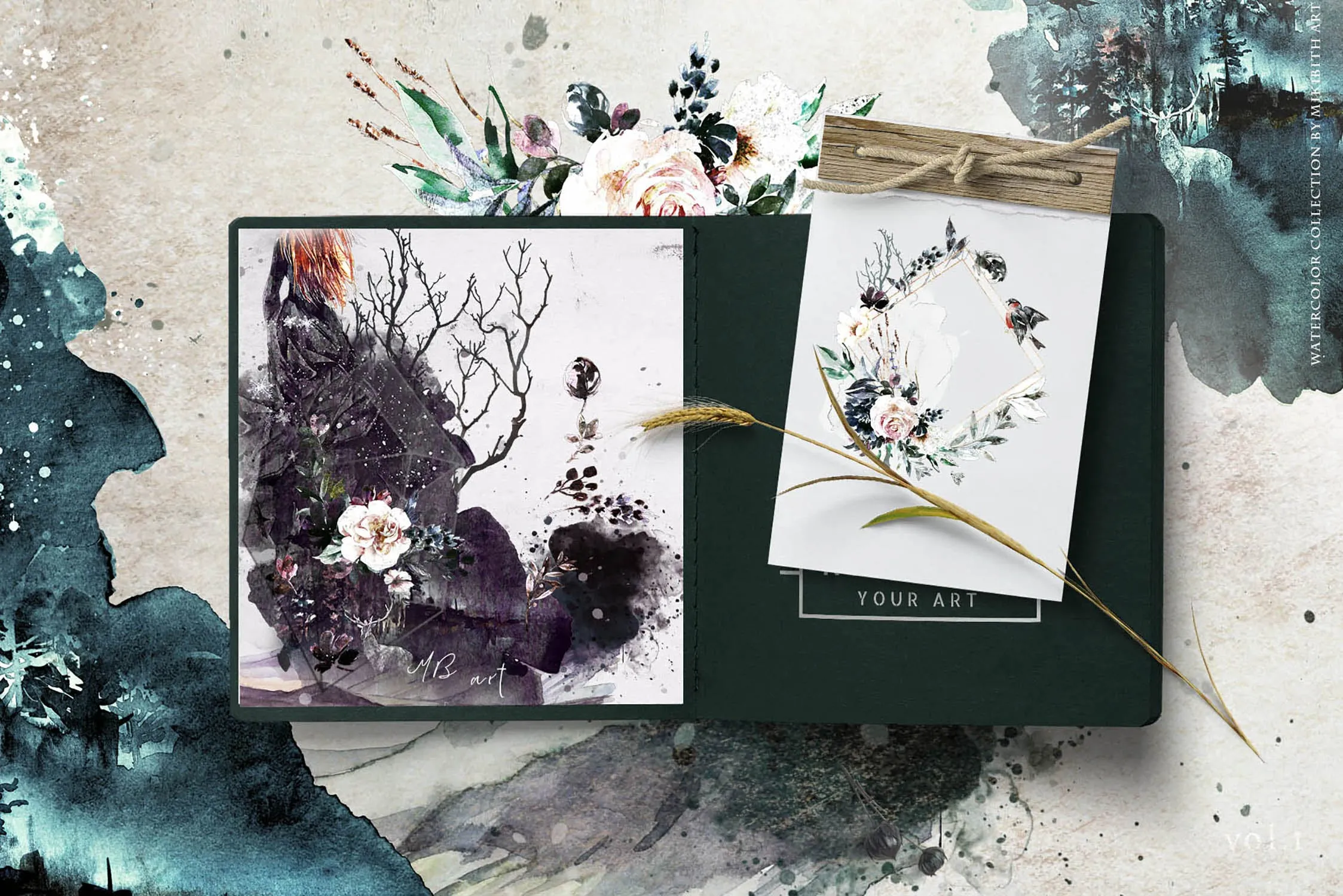 高品质梦幻水彩矢量插画素材大合集[1.88GB] Fantasy illustrations “Once in the dream”插图(7)