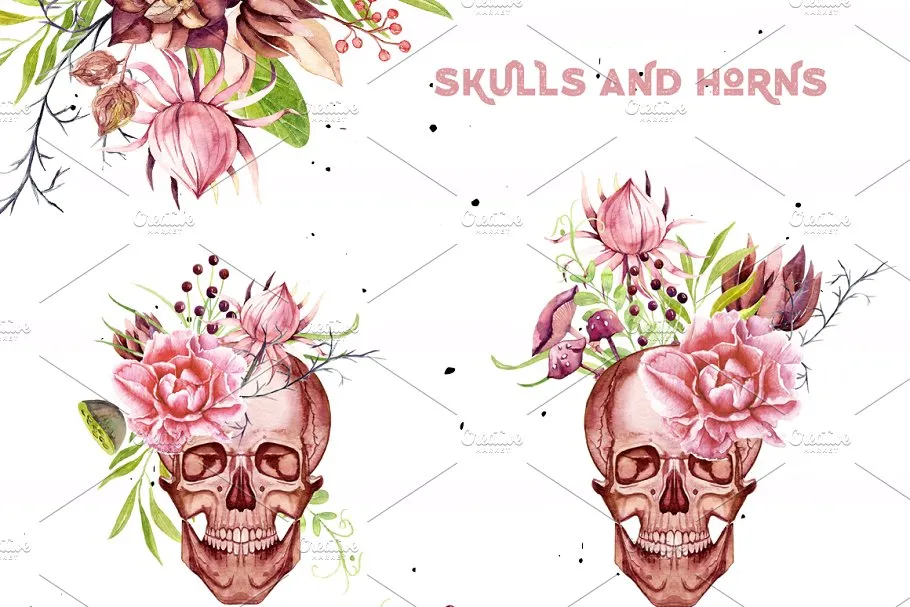 神秘秋天水彩剪贴画合集 Watercolor Mysterious Autumn插图(5)