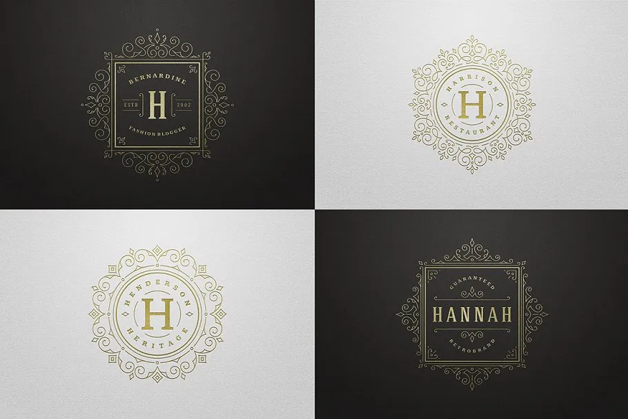 50个奢华装饰Logo及徽章  50 Ornament logos & badges插图(5)