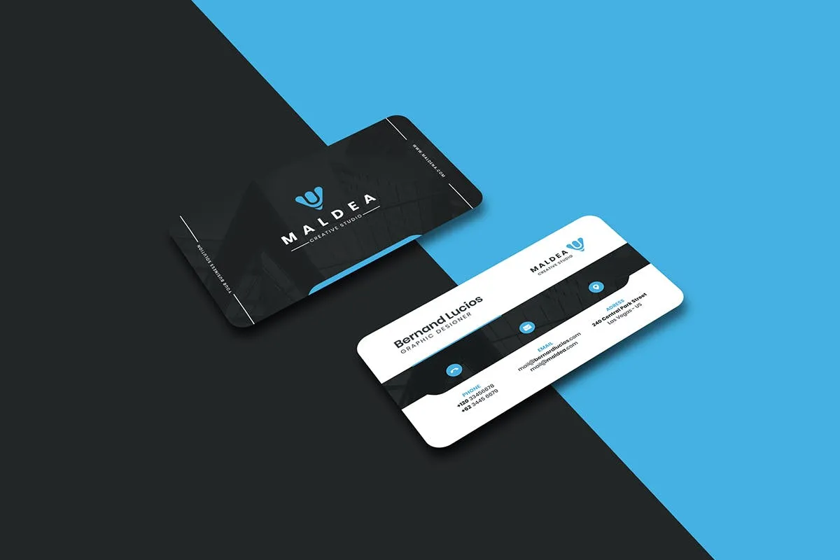 创意版式设计圆角企业像素设计精选名片模板 Business Card