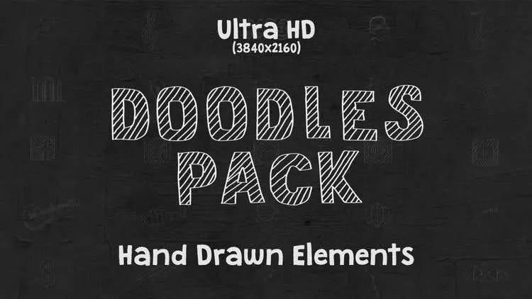 手绘元素涂鸦包ae模板