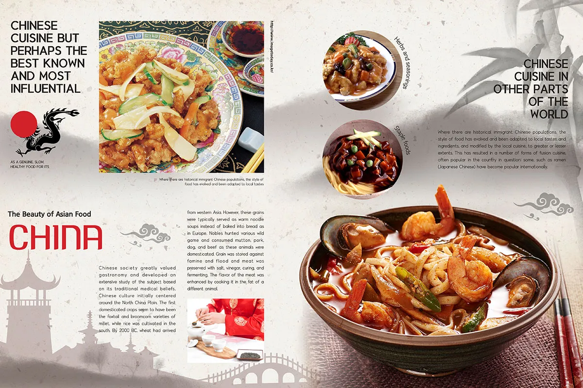 中国餐厅美食菜单海报设计模板