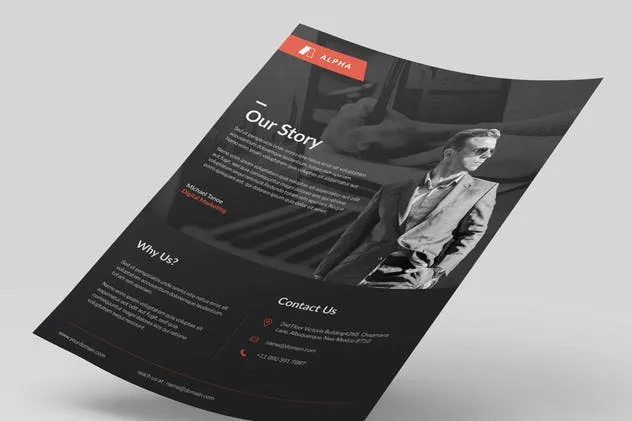 极简主义商务合作企业宣传海报模板 Minimal Corporate flyer插图(2)