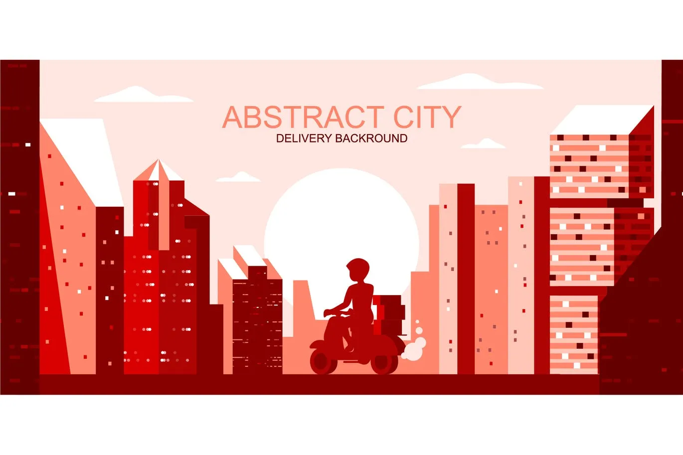 城市物流配送主题网站Header设计矢量插画像素设计精选 Delivery City Vector Illustration Header Website