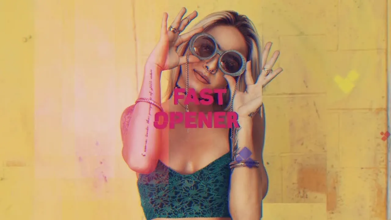 旅游度假幻灯片像素设计精选AE模板Fast Opener