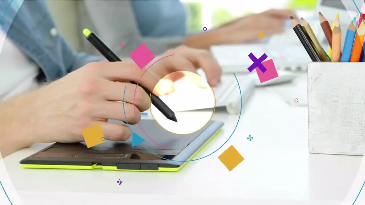 混沌形状效果广告介绍像素设计精选AE模板