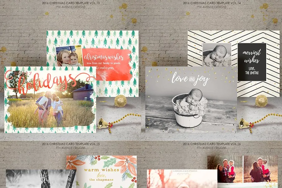 圣诞贺卡模板超级合集 Christmas Cards Templates Collection插图(4)