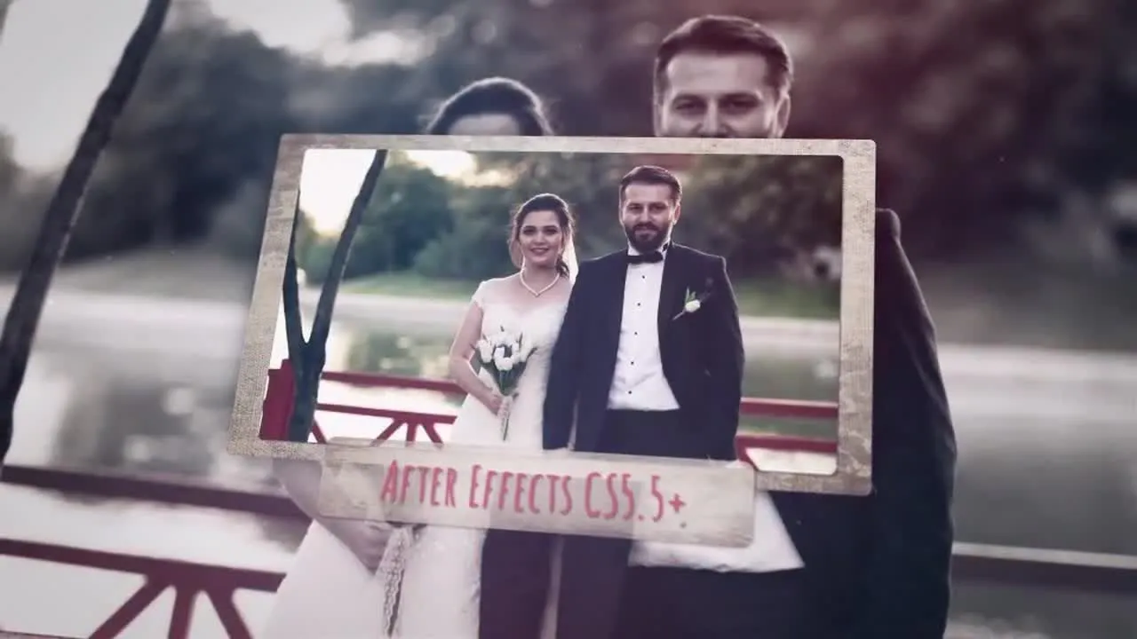 浪漫情人节照片幻灯片像素设计精选AE模板