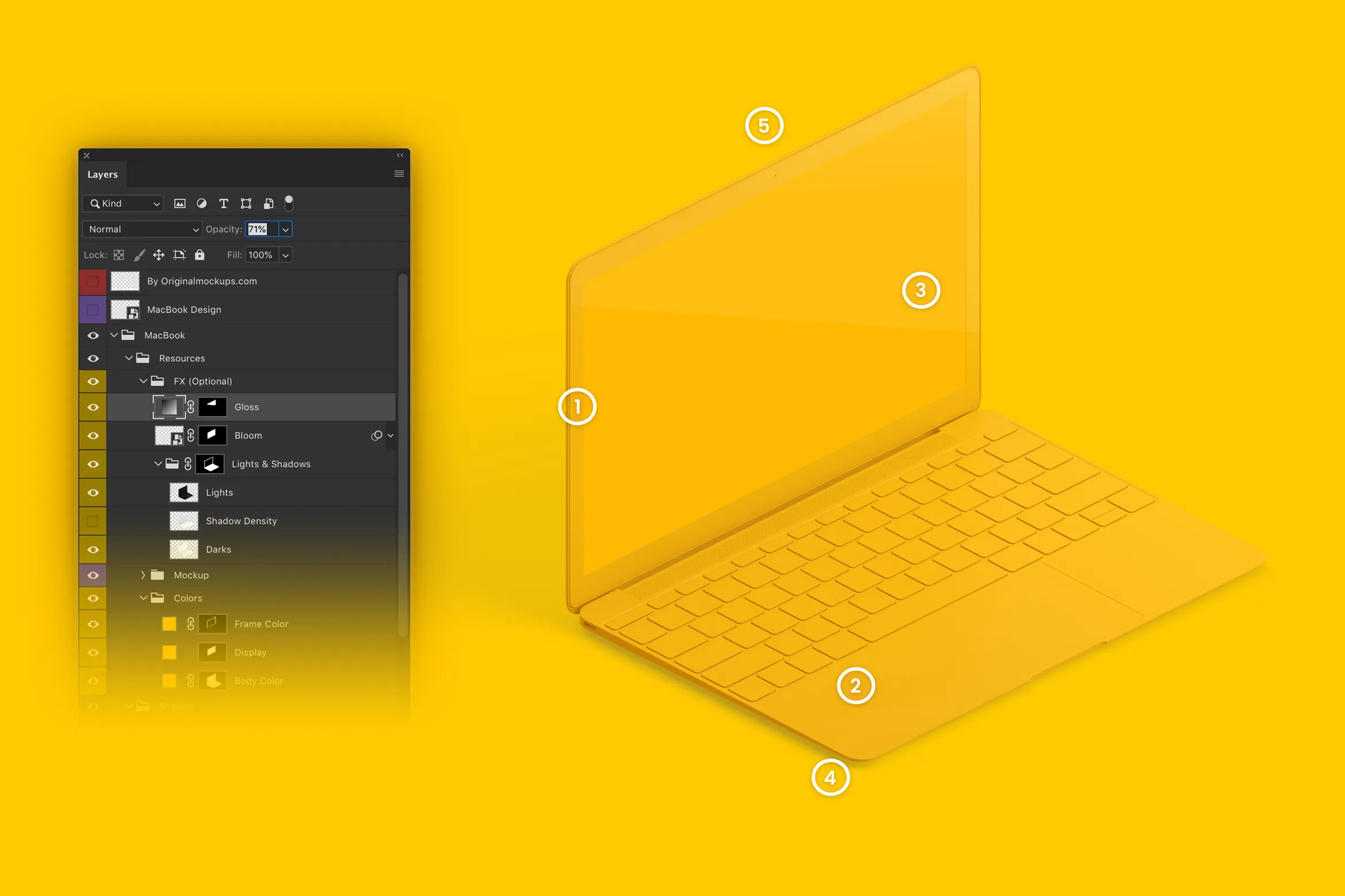 MacBook超极本屏幕演示效果左视图样机 Clay MacBook Mockup, Isometric Left View插图(5)