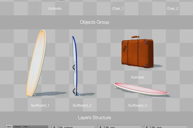 海滩场景样机模板合集 Beach Scene Generator插图(7)
