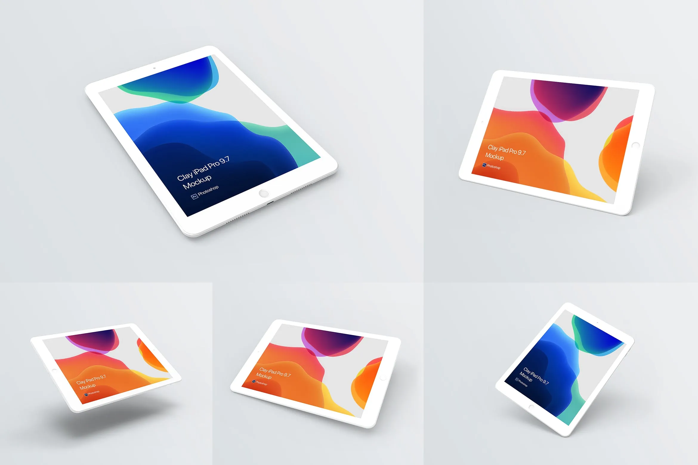 黏土材质iPad平板电脑像素设计精选样机模板 Clay iPad Mockup