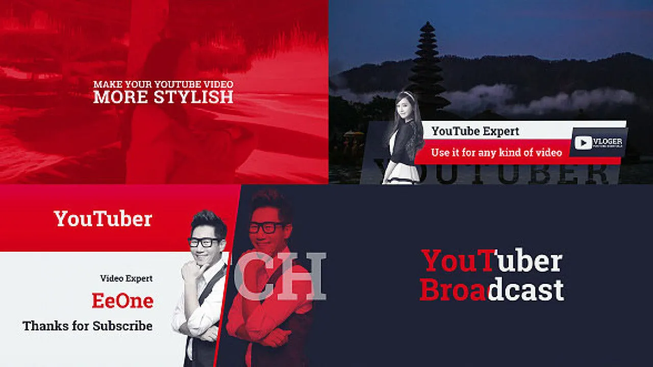 YouTube频道4K视频像素设计精选AE模板