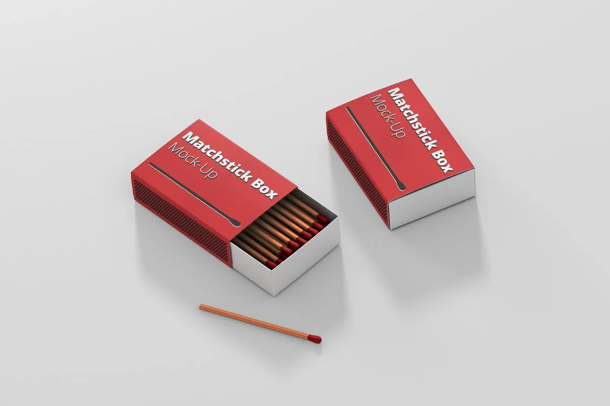 逼真高品质火柴盒样机 Match Box Mock-Up