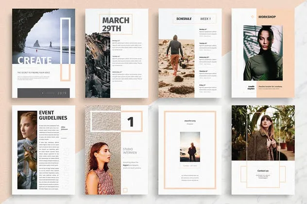 活动邀请信函创意设计模板 Clara – A4/A5/Letter插图(3)