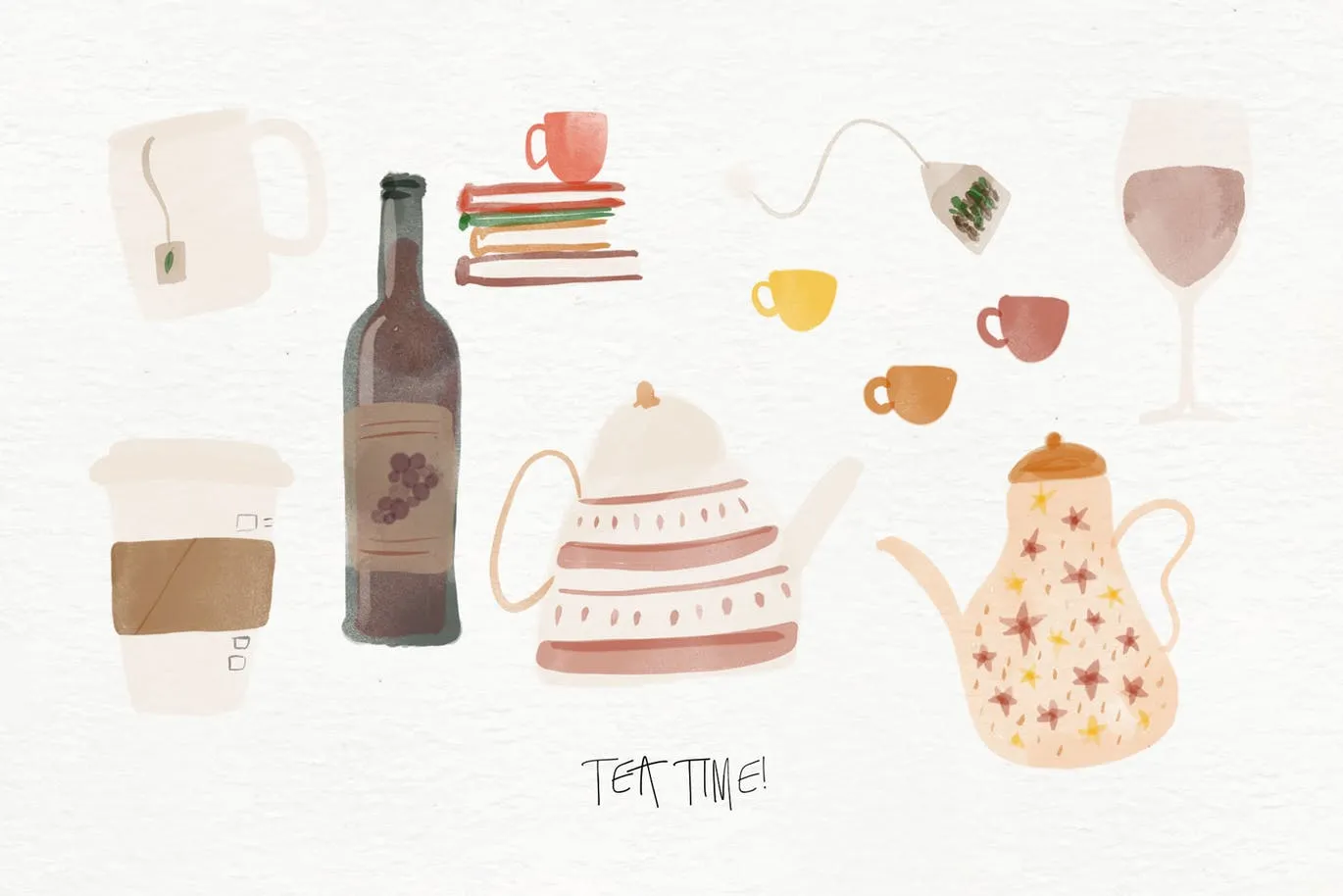 秋天主题水彩手绘图案设计素材包 Autumn Watercolor Kit插图(10)