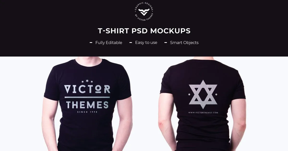 T恤双面印花设计图样机像素设计精选 T-Shirt Mockup