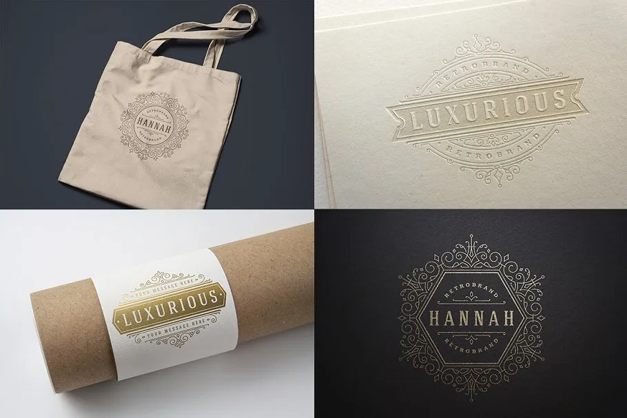 250个复古装饰风格Logo模板 250 ornaments logos & monograms插图(15)