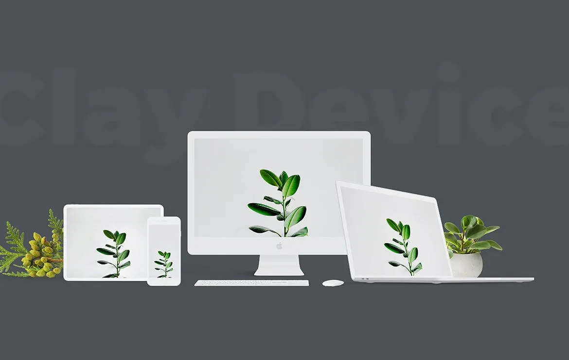 响应式网页设计效果预览设备素材库精选样机 Responsive Clay Device Mockup 3.0插图(1)