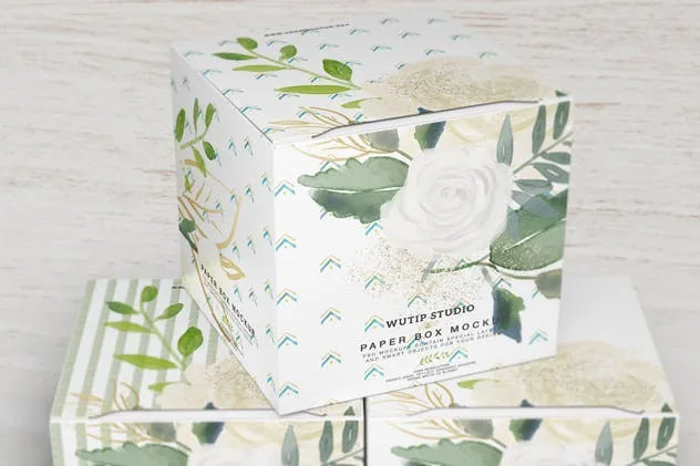 食品/礼品方形包装盒样机V2 Square Box Mockup 02插图(7)