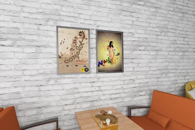 西式快餐店创意内饰场景设计样机 Fast Food Mockup插图(5)