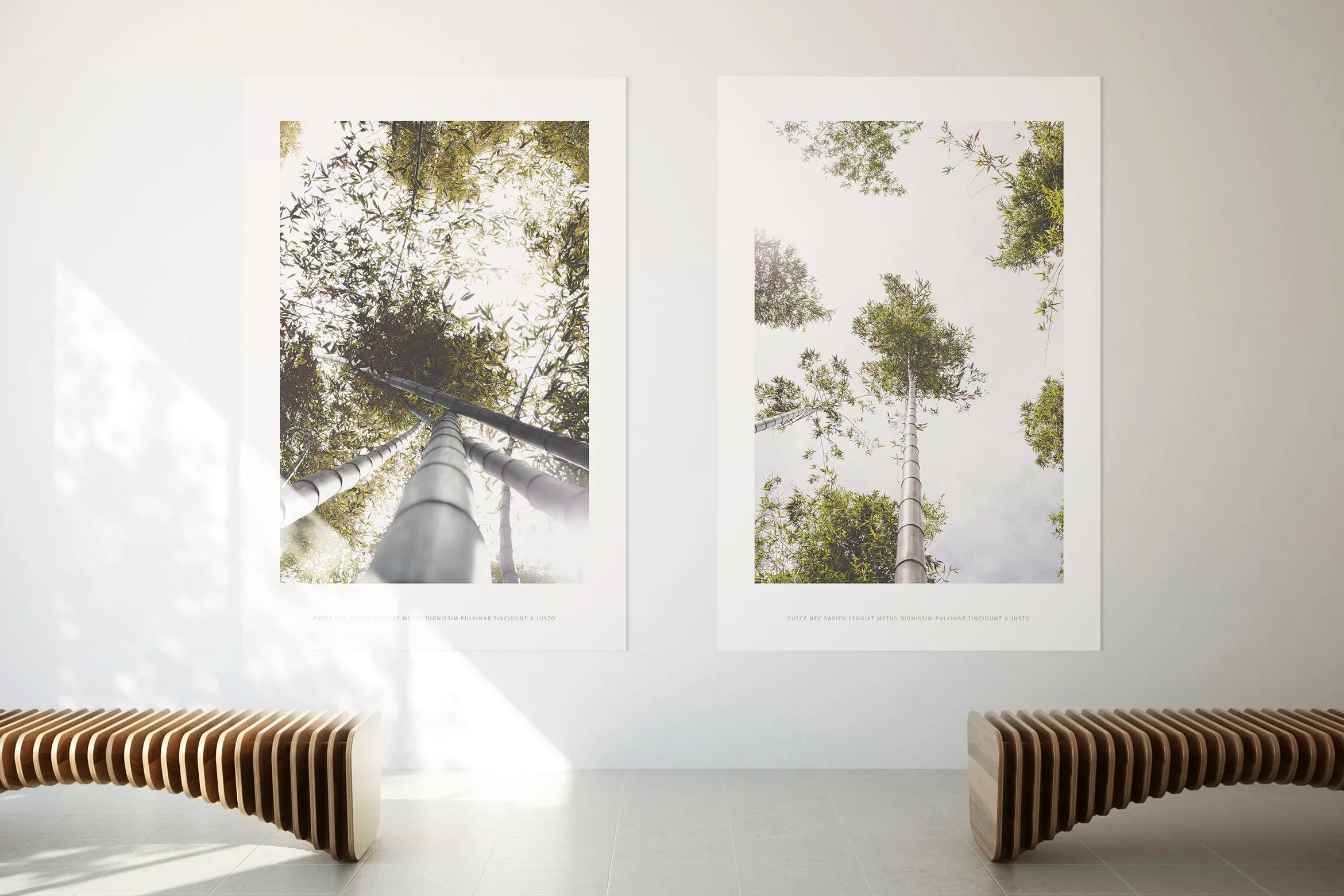 居家大厅大幅画框相框样机像素设计精选模板 Poster Mockup