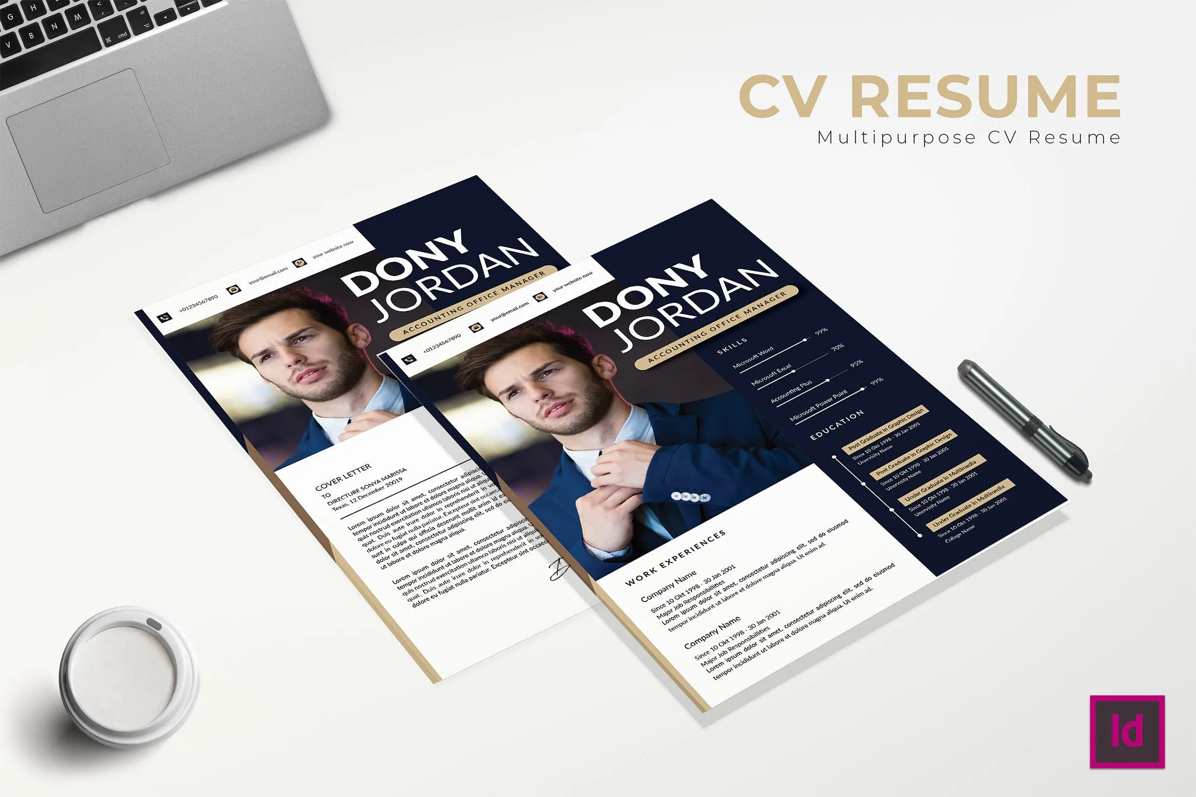 办公室主任经理履历表设计模板 Master CV Resume