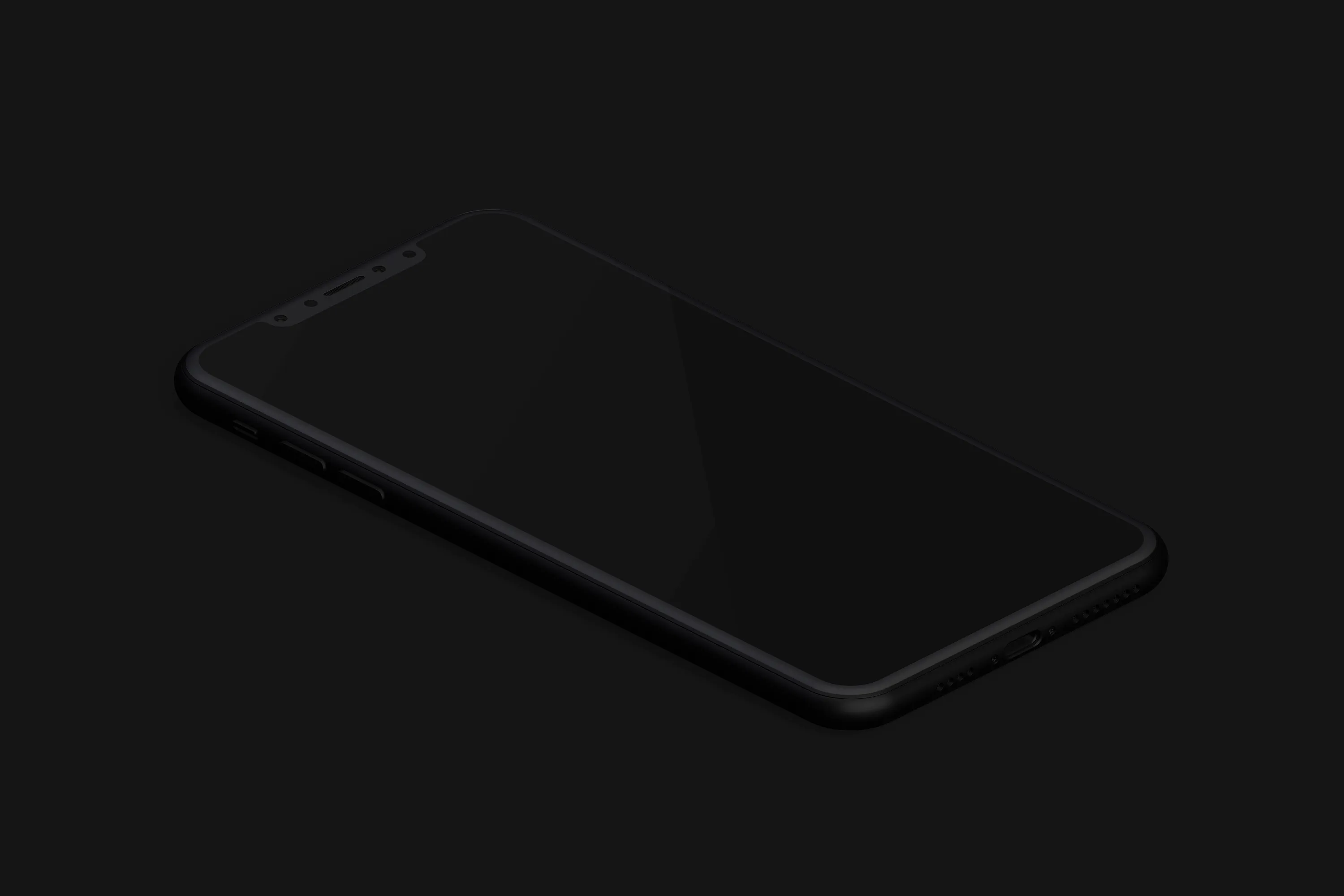 iPhone XS Max智能手机屏幕界面设计效果图左视图样机 Isometric Clay iPhone Xs Max Mockup, Left View插图(1)