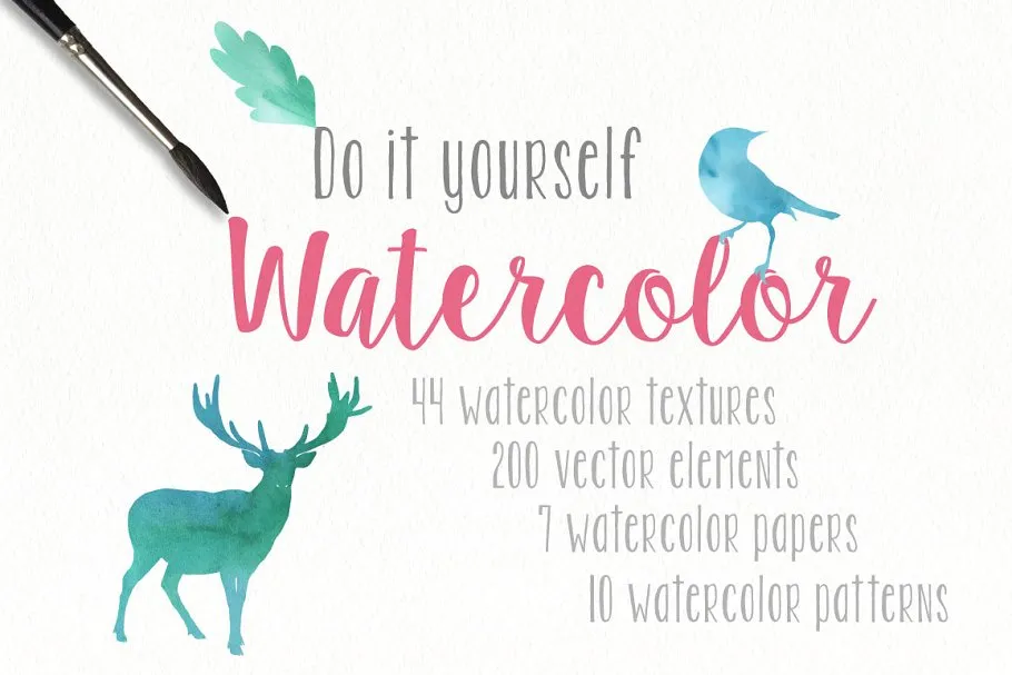 DIY水彩手绘插画师工具包 DIY Watercolor Collection Pro