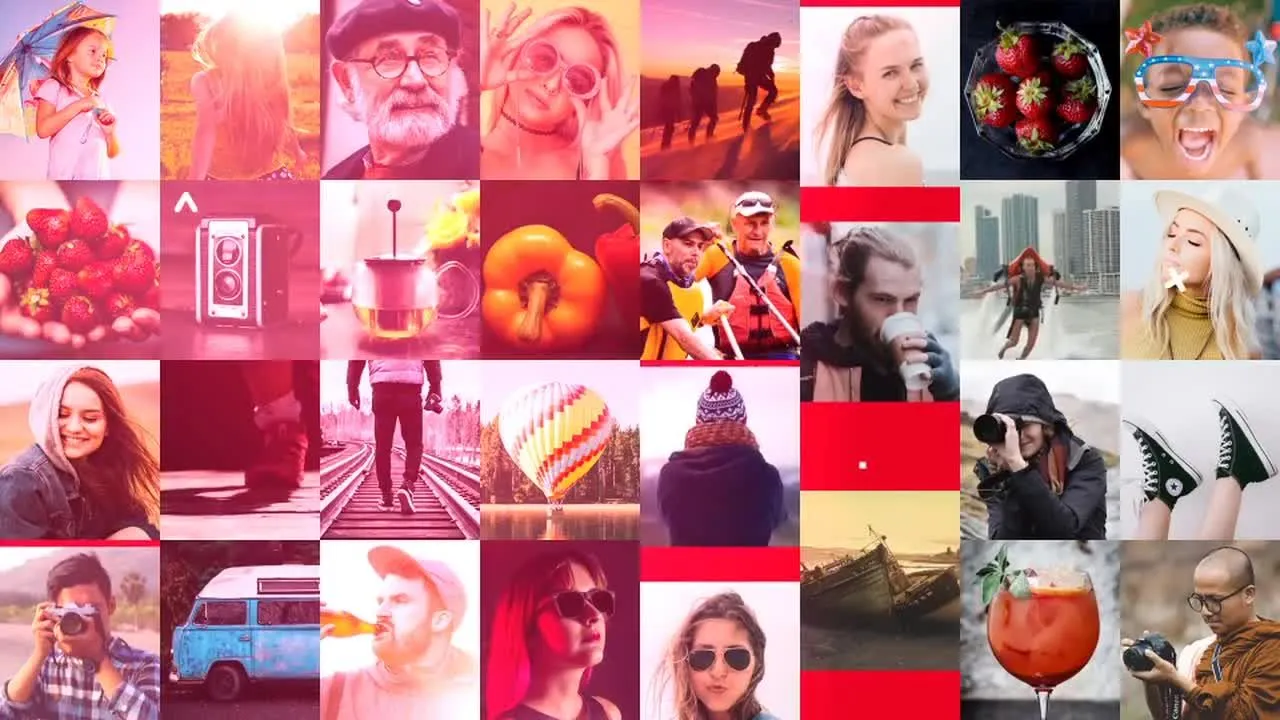 动画优雅的旅行照片展示像素设计精选AE模板